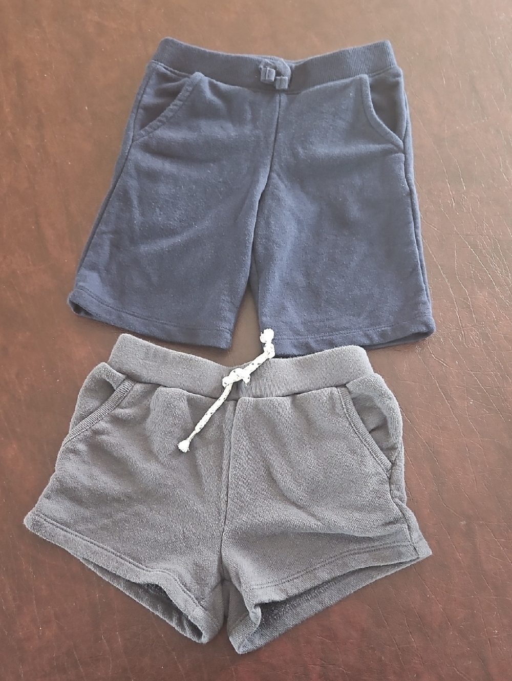 Set Of Girls Jogging Shorts- Grey & Navy Blue Sz 6